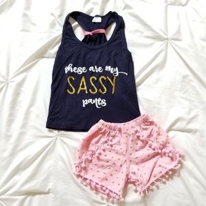 Glitter Sassy shorts & tank set